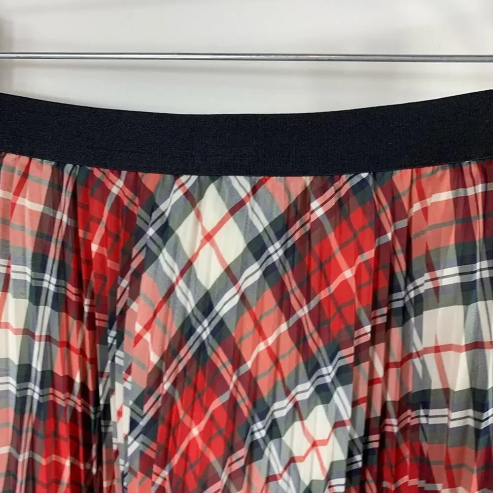 GAP Kids Plaid Accordion Pleat Midi Skirt XL